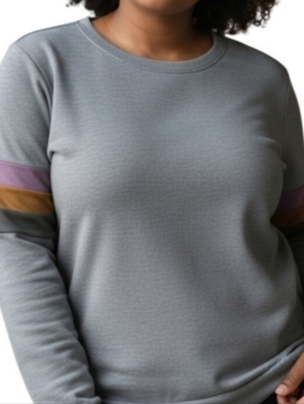Fantastic Fawn Gray Colorblock Sleeve Sweatshirt Size Large